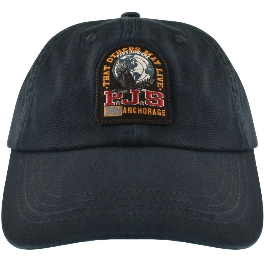 PARAJUMPERS LOGO PATCH COTTON BASEBALL CAP PENCIL BLUE RRP £55 BNWT