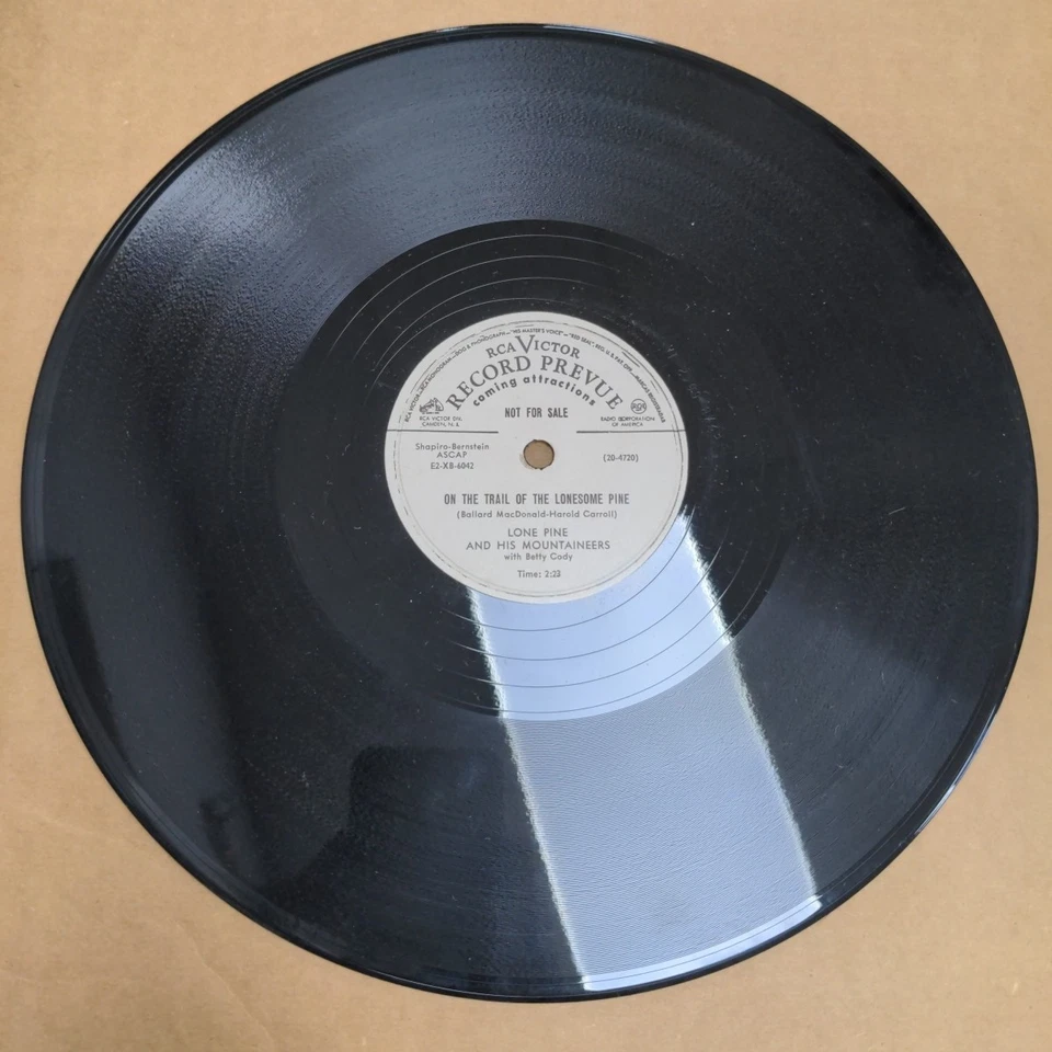 Lone Pine & his Mountaineers VINYL promo 78 on the trail of the lonesome pine - Image 3 of 4