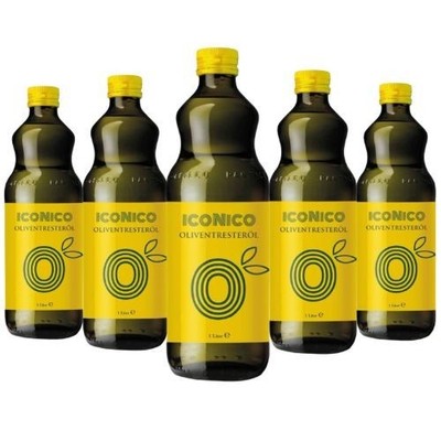 ICONICO 5 L Olio di Sansa di Oliva/Olivenöl zum Kochen/Braten - Apulien -5x1 L