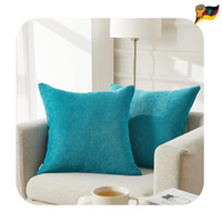 Topfinel KissenbezüGe 45X45 Cm 2 StüCk Chenille Petrolfarbene Flauschig Deko