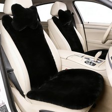 OGLAND 2 Pack Fuzzy Fluffy Fur Sheepskin Car Seat Covers for Auto Soft Cozy W...