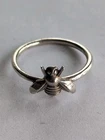 VINTAGE STERLING SILVER HONEYBEE BEE INSECT RING SIZE 6.25 STAMPED 925 1.7 GRAMS