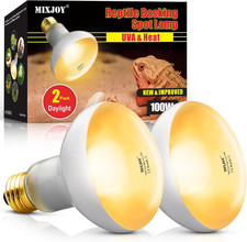 100W Reptile Heat Lamp Bulbs 2-Pack UVA Daylight Basking Lights