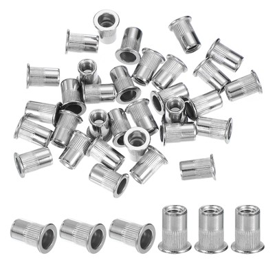 100 Pcs Edelstahl 304 Finish Nietmutter 1/4 '', für Möbeldekoration Silber