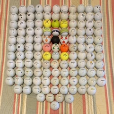 124 used golf balls cleaned mixed brands /colors  Titleist Callaway TaylorMade +