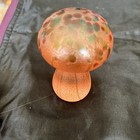Hand Blown Art Glass Mushroom Sculpture Spatter Confetti Textured Label — photo 8