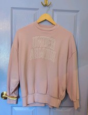 Women's Size XS Under Armour "Prime Pink" "UA Icon HWT Terry OS Crew" MSRP 70