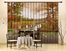 3D River Pier Trees ZHUA2564 Photo Curtain Window Blockout Fabric Amy 2023