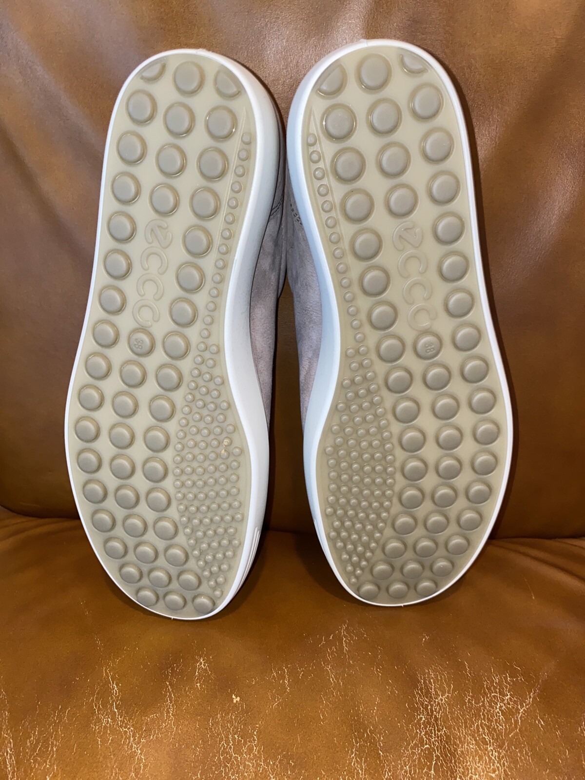 ECCO 38 Size 77.5 Warm Grey Leather Women's Sneakers BRAND NEW eBay