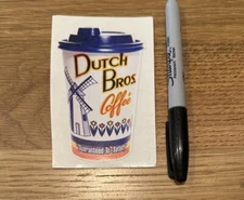 DUTCH Bros STICKER Decal COFFEE Cup OLD Style VINTAGE Rare HTF DB Windmill