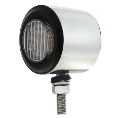 2'' Double Face w/ 9 LED 2'' Lights & Grommets - Amber & Red LED/Clear Lens