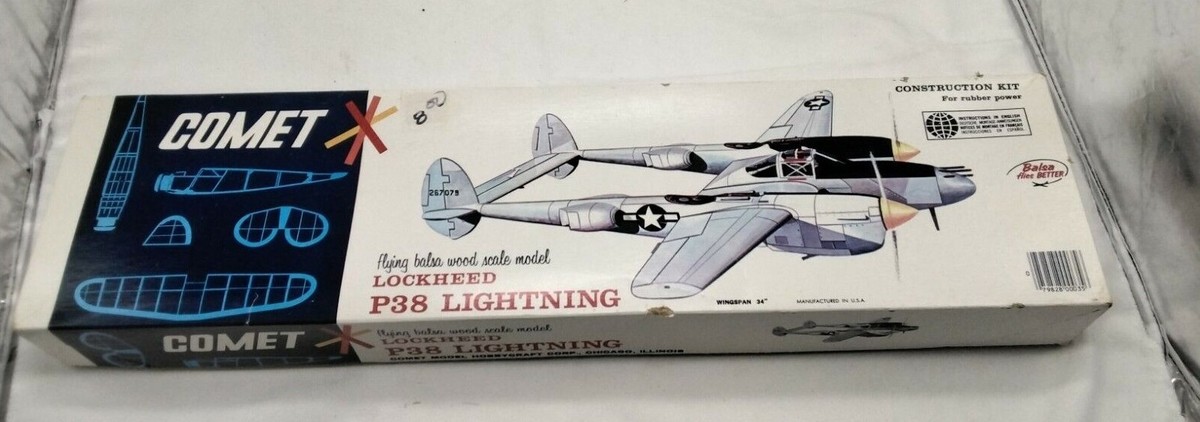 Guillow社のバルサフライングモデル ロッキードP-38 Lightning Amazon.com: Guillow's Lockheed P-38 Lightning Model Kit