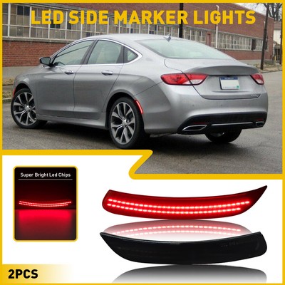 LH+RH Amber LED Corner Side Marker Indicator Lights For 15-17 Chrysler 200 EAW