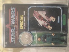 RARE   Clear Unpunched Kenner Star Wars AFA 80 Power Of The Force A Wing Pilot