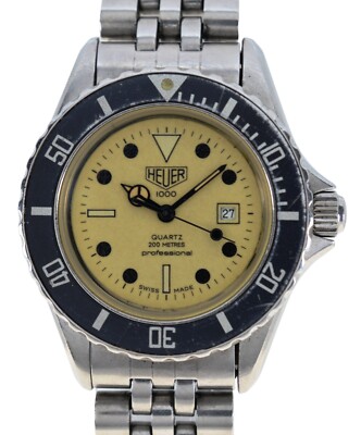 Midsize 32mm Heuer Pre-Tag Luminous 1000 Series SS Watch! Ref