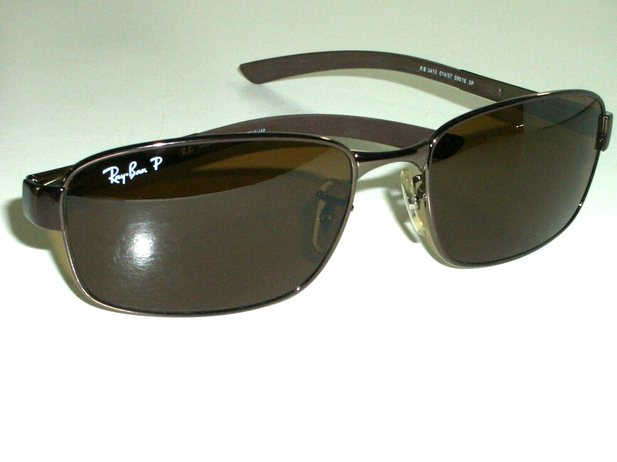 RAY BAN RB3413 59[]18mm SLEEK BROWN MIRROR POLARIZED  display picture 2