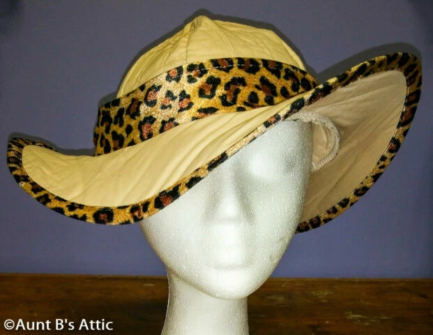 Sexy Vestido Corto y Sombrero Safari Dama Disfraz 2 Piezas Bronceado/Impresión de Leopardo (Funciona Pequeño) Foto 3 de 3