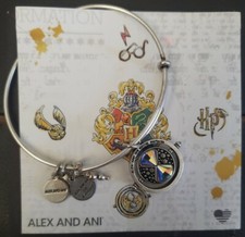 Image of ALEX AND ANI Harry Potter TIME TURNER Spinner Sterling Silver Charm Bracelet