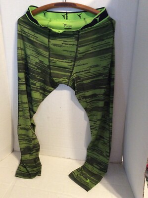 Old Navy Mens Size Lg Active Wear Tights Black Green Go Dry