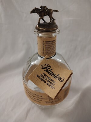 Blanton s The Original Single Barrel Bourbon Wisky Bottle with N Cork Stopper.