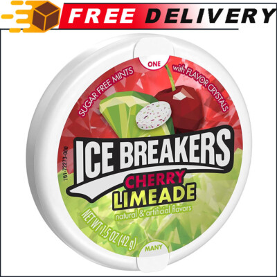 8-Pack ICE BREAKERS Cherry Limeade Sugar Free Breath Candy Mints, 1.5 oz Tins