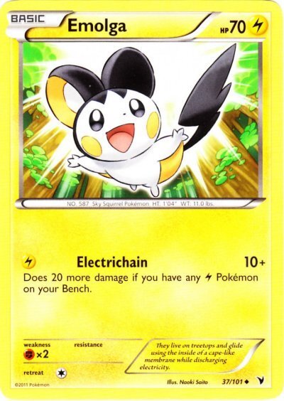 Pokemon - Emolga - 37/101 - Uncommon - BW - Noble Victories - NM