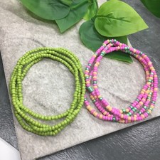 2 PC Handcrafted Waist Beads Jewelry African Bohemia Bracelets Anklet New 7698