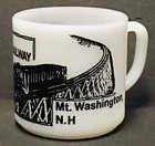 Vintage Federal Glass Milk Glass World's First Cog Railway MT. Washington, NH.
