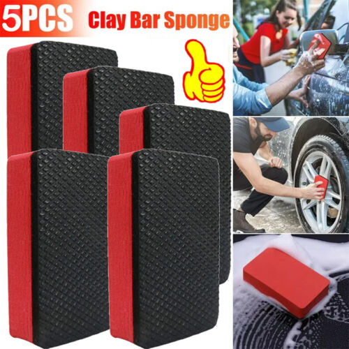 5x Pack Clay Bar Sponge Detailing Magic Car Clean Wash Cleaner Sludge Mud Remove
