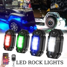 4x RGB LED Pods Rock Light Kit Underbody Glow Neon Lamp Bluetooth Music Control