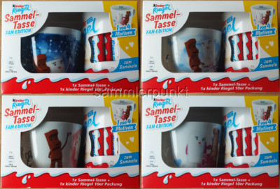 NEU***ALLE 4 KINDER RIEGEL TASSEN 2025 -NEU&OVP- FERRERO***NEU