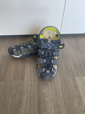 wNEU LICO Leder-Halbsandale Schnellverschluß blau Gr. 34