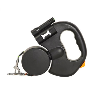 LED Automatic Retractable Dog Leash with Dual Heads and Storage Box
