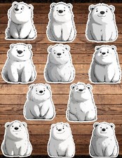 Cute Polar Bear Die Cut Vinyl Stickers Scrapbooking Laptop Waterbottle