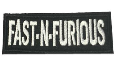 Fast-N-Furious 4'' W x 1'' T Patch Embroidered Iron-on Applique TV & Movie Badge