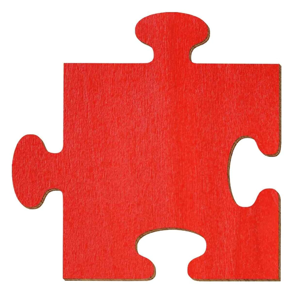 Rotes Holz Puzzle - Deko Zuschnitte Größenauswahl - Bild 1 von 1