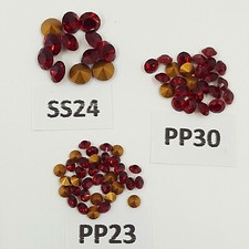 Swarovski 1028 Siam Round Diamante Pointed Foil Backs 3 Sizes For DIY Jewellery
