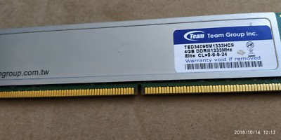 Team Group TED34096M1333C9 (4GB, PC3-10600 (DDR3-1333), DDR3 SDRAM, 1333 Mhz, DI