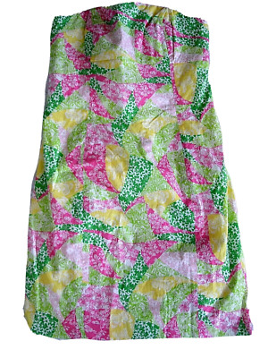 Lilly Pulitzer Dress Wing Ding Patch Franco Strapless Butterflies Flowers Size 0