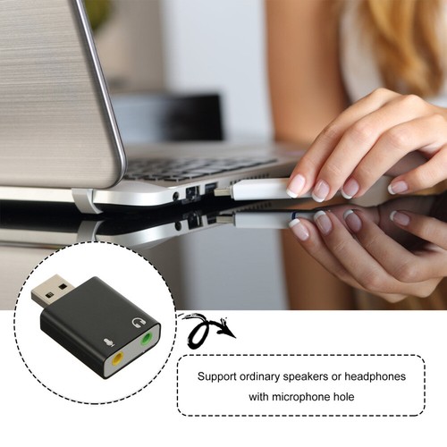 7 .1 USB Externe Soundkarte Computer-Soundkarte Externer Stereo-Sound-Adapter - Photo 4/12