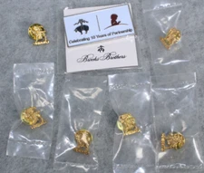 6 Hart Schaffner Marx University Tie Tack pin & 1 Brooks Brothers St. Jude