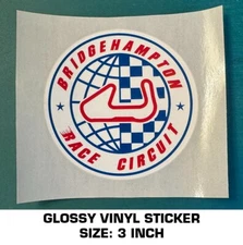BRIDGEHAMPTON RACE CIRCUIT GLOSSY VINYL DECAL STICKER - RACE TRACK-VINTAGE SCCA