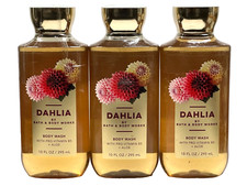 NEW 3 BATH  BODY WORKS DAHLIA WOMEN SHOWER GEL BODY WASH 10 FL OZ ALOE VIT B5