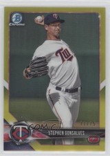 2018 Bowman Chrome Prospects Canary Yellow Refractor 71/75 Stephen Gonsalves qr7