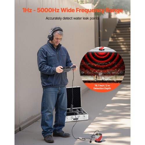 Pipe Water Leak Detector, 1Hz-5000Hz, 7" Touchscreen Pipeline Leakage Detection