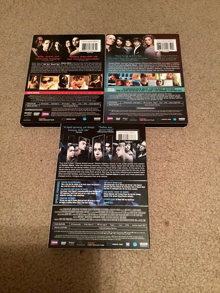 ORPHAN BLACK Seasons 1-3 (DVD) BBC Series Science Fiction Thriller Free Shipping - Image 2 of 2