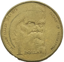 Elizabeth II / Ring of death Henry Parkes  1 Dollar 1996 AUSTRALIA (561K)