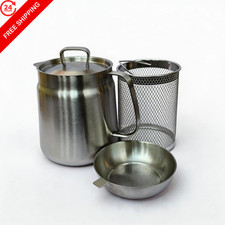 68oz Stainless Steel Oil Filter Pot 2.1 Quart...