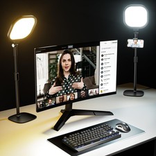 2 Packs Video Conference Lights for Zoom Meeting, Podcast Lighting Kit for Wo...