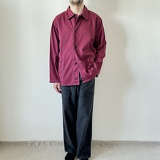 vintage French workwear beetroot red sanfor utility work jacket chore coat L